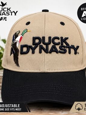 Duck Dynasty A&E Embroidered Adjustable Baseball Cap Hat Khaki Black Hunting